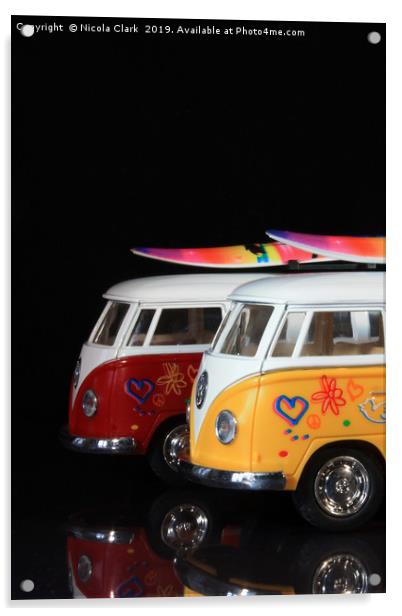 VW Camper Vans Acrylic by Nicola Clark