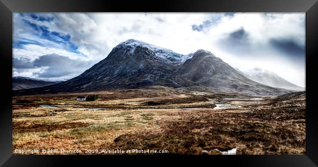 Storm clouds over Stob Dearg Framed Print by Phill Thornton