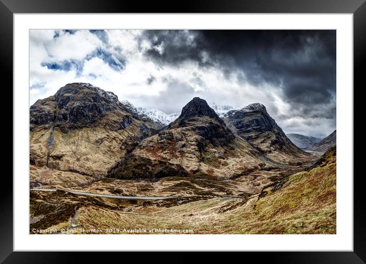 The Three Sisters of Glencoe no.2 Framed Mounted Print by Phill Thornton