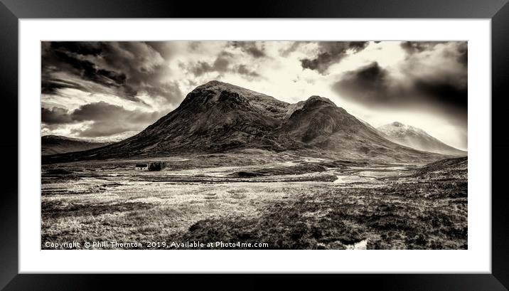 Storm clouds over Stob Dearg Framed Mounted Print by Phill Thornton