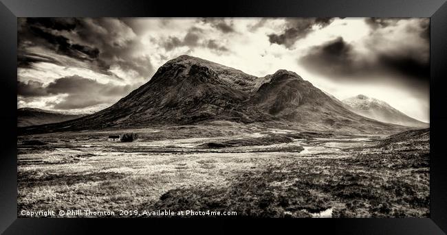 Storm clouds over Stob Dearg Framed Print by Phill Thornton