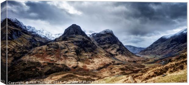 The Three Sisters of Glencoe No. 3. Canvas Print by Phill Thornton