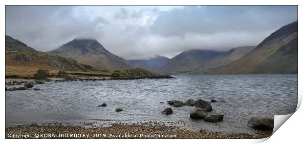 "Stormy waves on Wastwater" Print by ROS RIDLEY