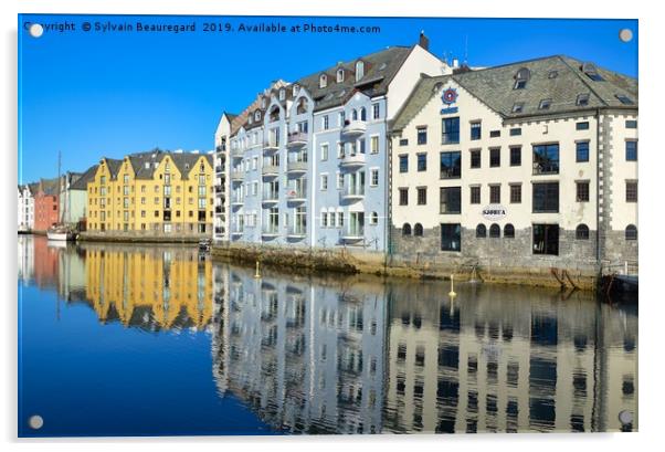 Water reflection in Alesund 2 Acrylic by Sylvain Beauregard