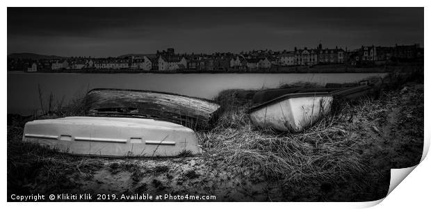 Boats in Elie, Fife Print by Angela H