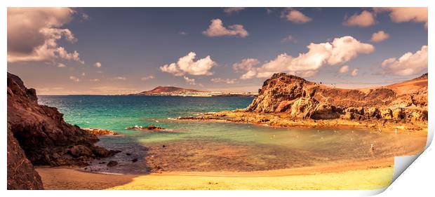 The wonderful Playa de Papagayo Bay Print by Naylor's Photography