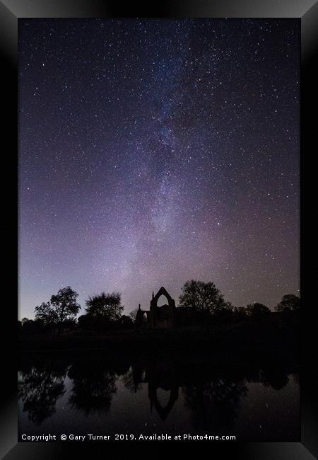 Bolton Abbey Milky Way Framed Print by Gary Turner
