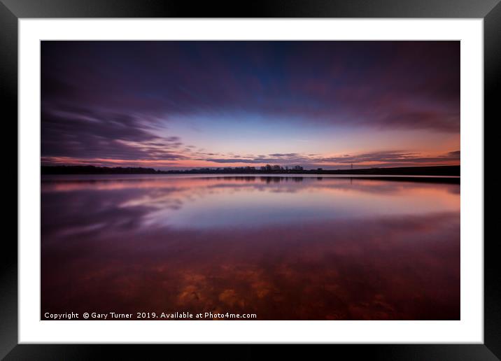 Sunset reflection at Ardsley Framed Mounted Print by Gary Turner