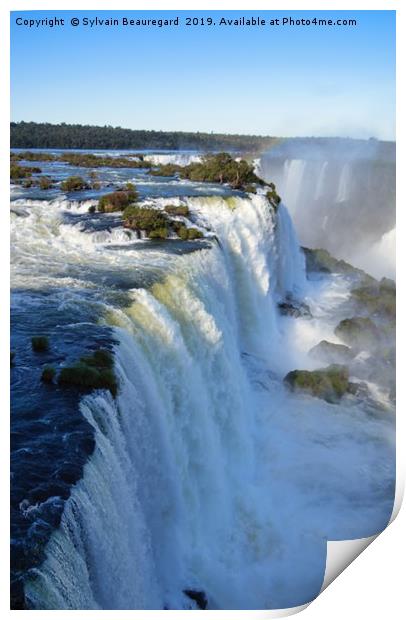 Verical Iguazu Falls curve Print by Sylvain Beauregard