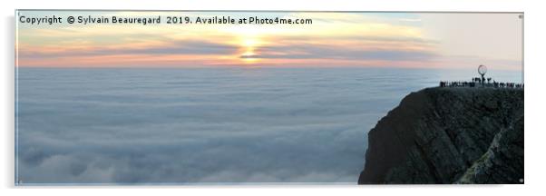 NordKapp panoramic view, with sea fog 2, 3:1 Acrylic by Sylvain Beauregard
