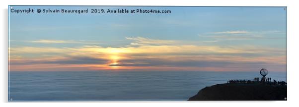 NordKapp panoramic view, with sea fog 3, 3:1 Acrylic by Sylvain Beauregard