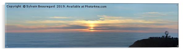 NordKapp panoramic view, with sea fog 3, 4:1 Acrylic by Sylvain Beauregard