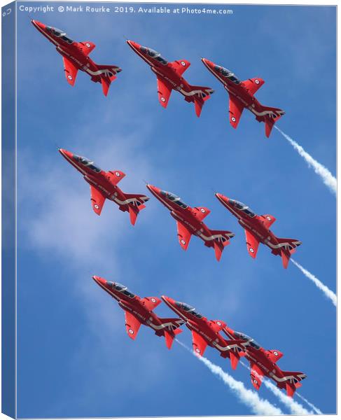 The Red Arrows Canvas Print by Mark Rourke