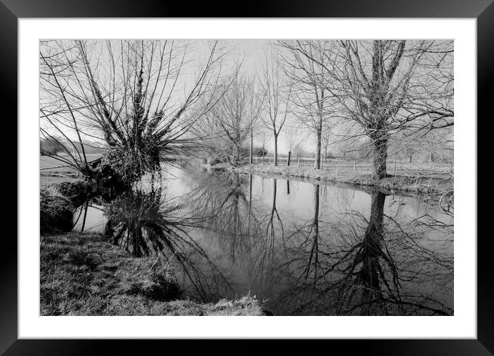 The River Stour  reflections Framed Mounted Print by Diana Mower