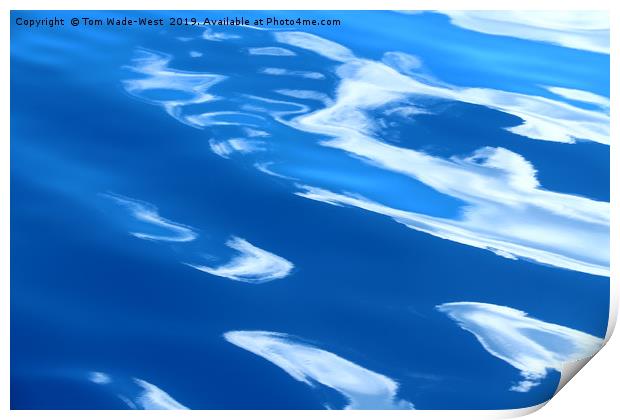 Clouds reflected in glassy waves Print by Tom Wade-West