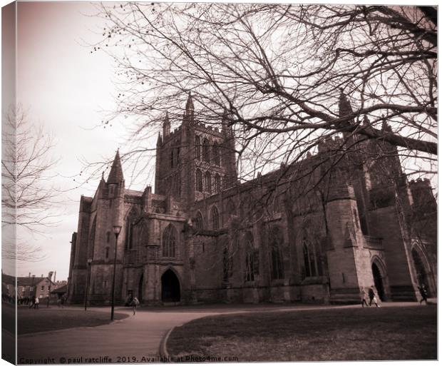 hereford cathedral Canvas Print by paul ratcliffe
