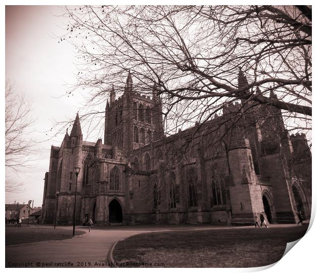 hereford cathedral Print by paul ratcliffe