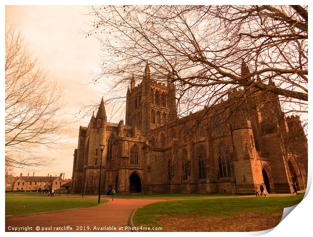 hereford cathedral Print by paul ratcliffe