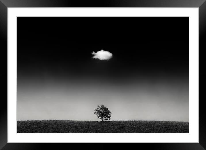 One day a cloud meets a oak tree, so strong friend Framed Mounted Print by Guido Parmiggiani