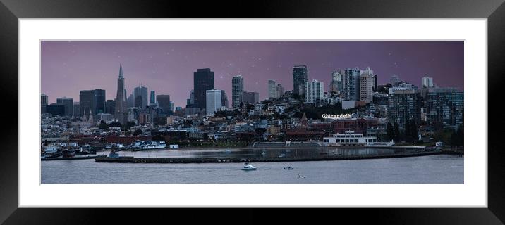 San Francisco by Night Framed Mounted Print by Darryl Brooks