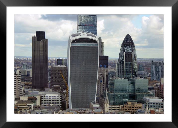 Cityscape Skyline of the City of London Framed Mounted Print by Andy Evans Photos
