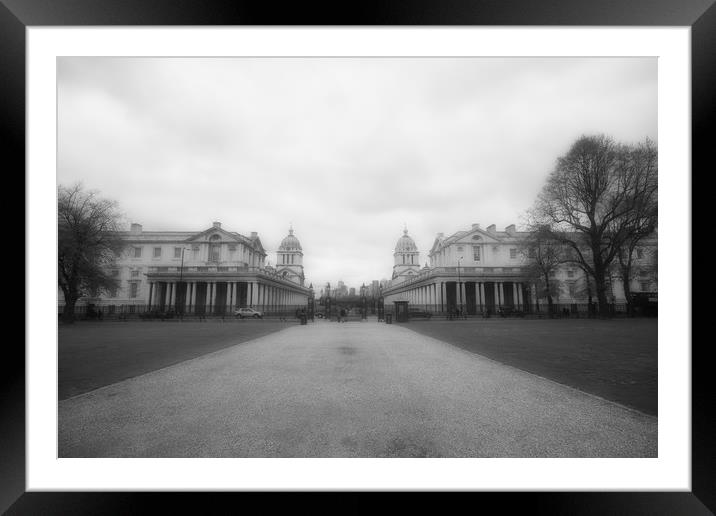 Greenwich in black and white.  Framed Mounted Print by Ling Peng