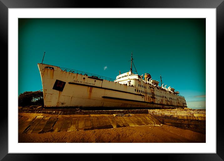 Old Liner Ship Framed Mounted Print by S Fierros