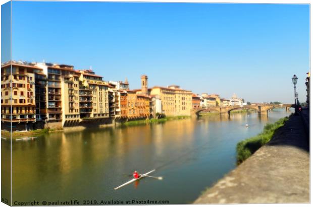 river arno in florence Canvas Print by paul ratcliffe