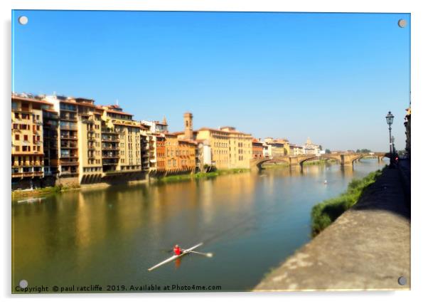 river arno in florence Acrylic by paul ratcliffe