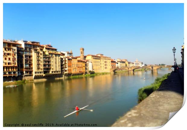 river arno in florence Print by paul ratcliffe