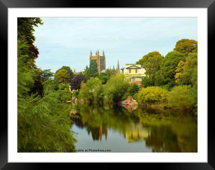 river wye at hereford Framed Mounted Print by paul ratcliffe