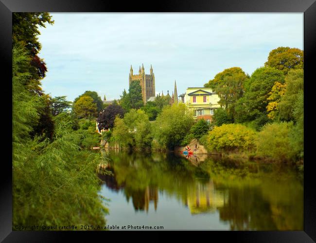 river wye at hereford Framed Print by paul ratcliffe