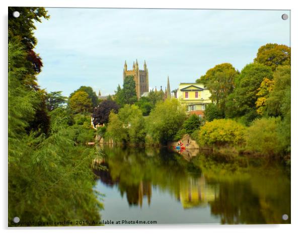 river wye at hereford Acrylic by paul ratcliffe