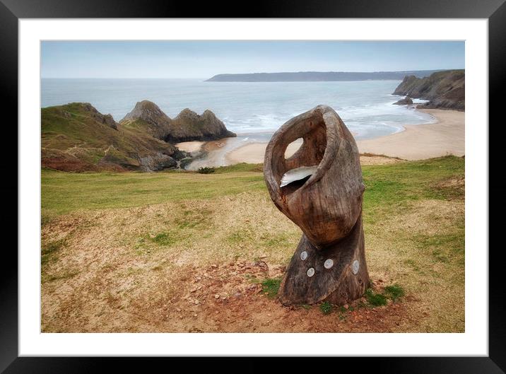 Shell Sculpture at Three Cliffs Bay Framed Mounted Print by Leighton Collins