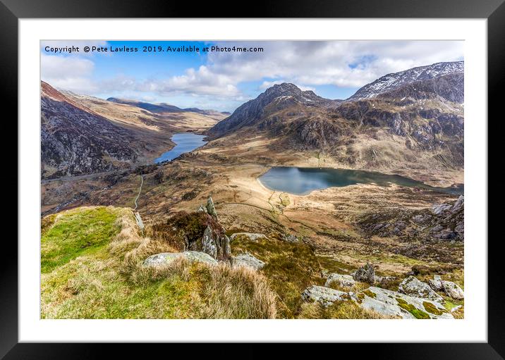 Ogwen Valley Framed Mounted Print by Pete Lawless