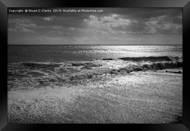 Stormy seas Framed Print by Stuart C Clarke