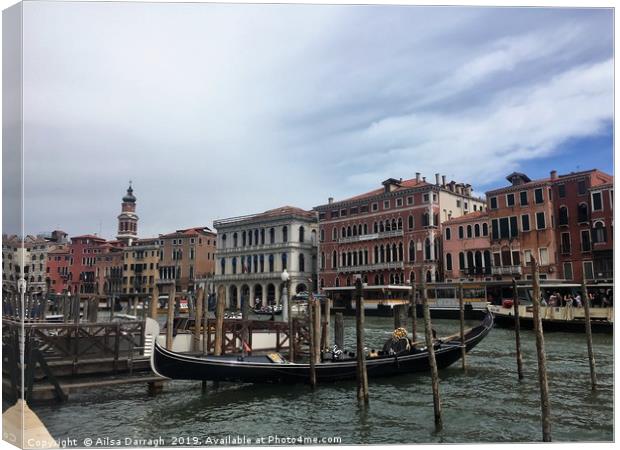 Gondola in Venice view Canvas Print by Ailsa Darragh