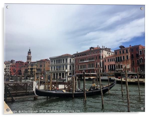 Gondola in Venice view Acrylic by Ailsa Darragh