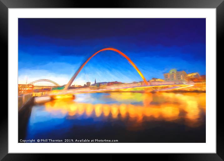 Gateshead Millennium Bridge No.3 alt Framed Mounted Print by Phill Thornton