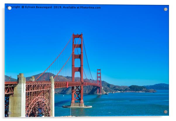 Golden Gate Bridge Acrylic by Sylvain Beauregard