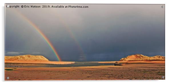 Rainbow Over Forvie Acrylic by Eric Watson