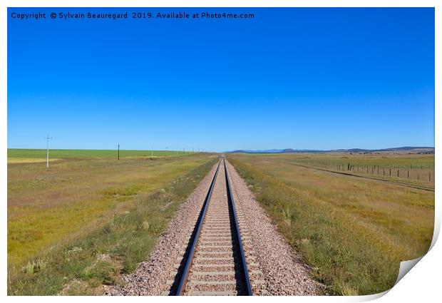 Railroad in the prairie, horizontal Print by Sylvain Beauregard