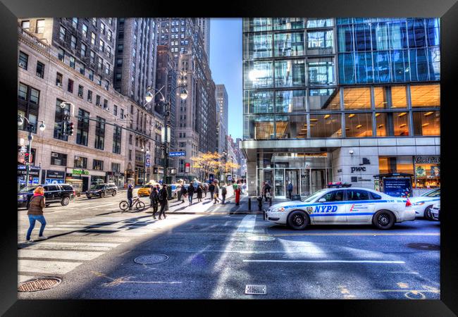 New York Street Scene Framed Print by David Pyatt