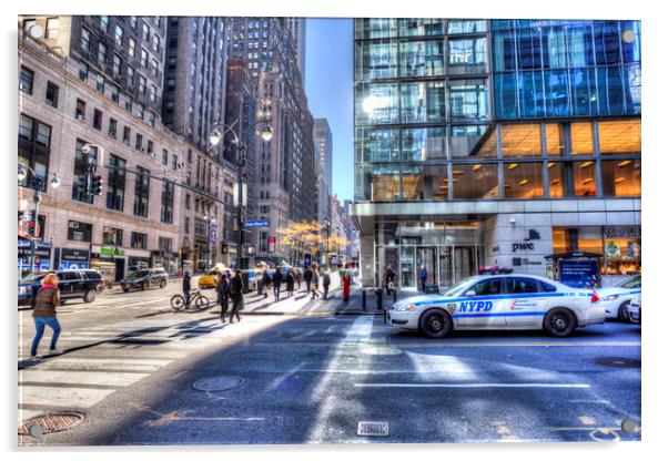 New York Street Scene Acrylic by David Pyatt