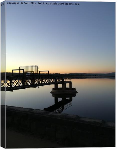 Last light of the day towards Pole Moor Canvas Print by Brett Ellis