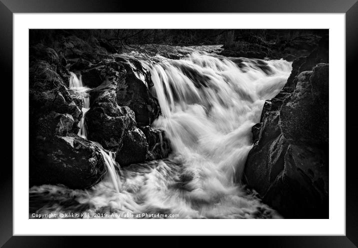 Waterfall Framed Mounted Print by Angela H