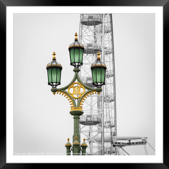 Grey Day Westminster Bridge Framed Mounted Print by mark Smith
