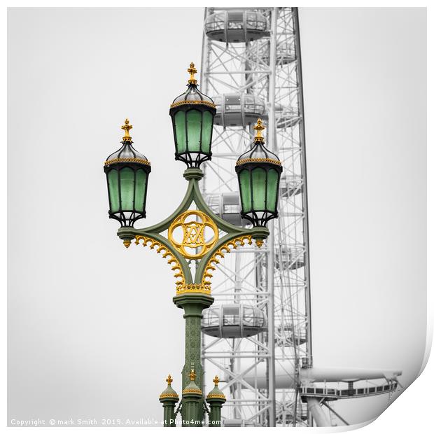 Grey Day Westminster Bridge Print by mark Smith