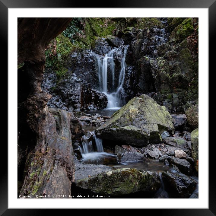 Falls along the Walla Crag Trail Framed Mounted Print by mark Smith