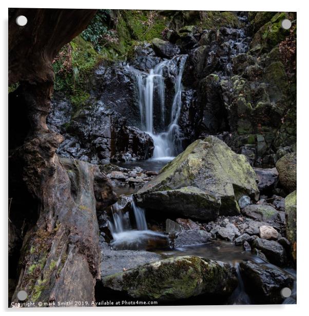 Falls along the Walla Crag Trail Acrylic by mark Smith
